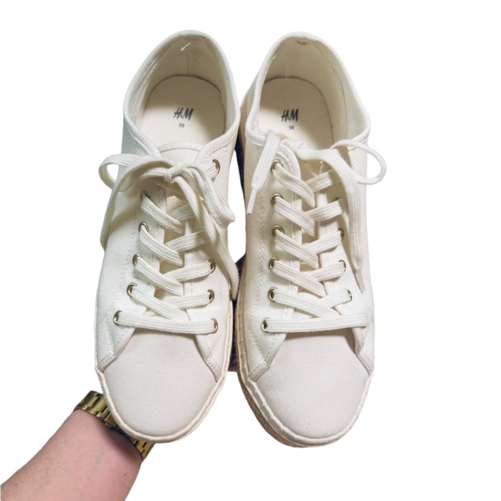 SOLD: H&M White Espadrille Sneakers - Size 8 US / 39 - Picture 6 of 10